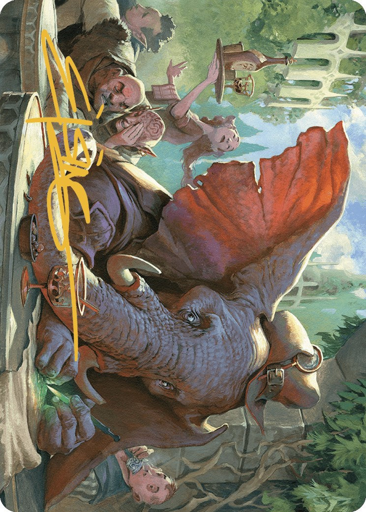 Loxodon Eavesdropper Art Card (Gold-Stamped Signature) [Murders at Karlov Manor Art Series] - Magic: The Gathering - Card Brawlers | Quebec | Canada |