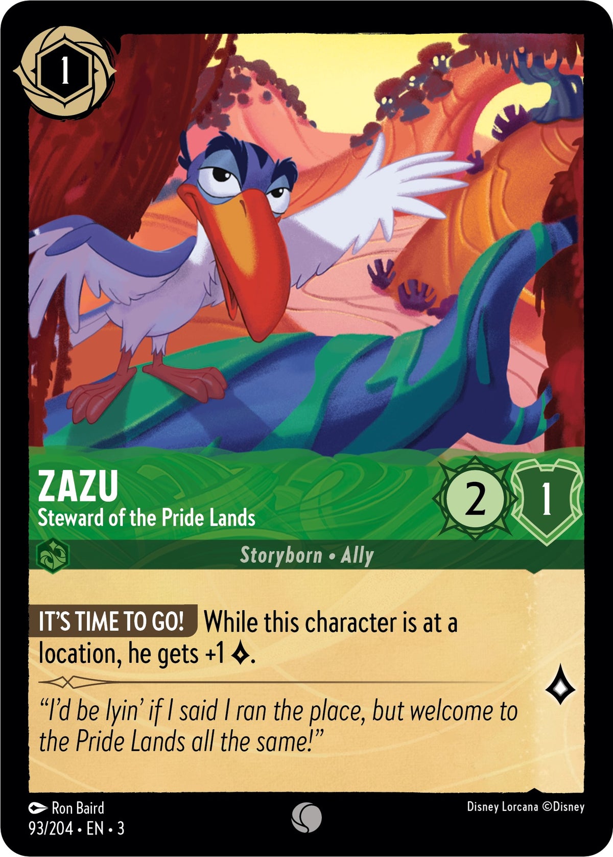 Zazu - Steward of the Pride Lands (93//204) [Into the Inklands] - Card Brawlers | Quebec | Canada | Yu-Gi-Oh!