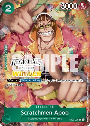 Scratchmen Apoo (Offline Regional 2024) [Winner] (ST02-008) - One Piece Promotion Cards Foil
