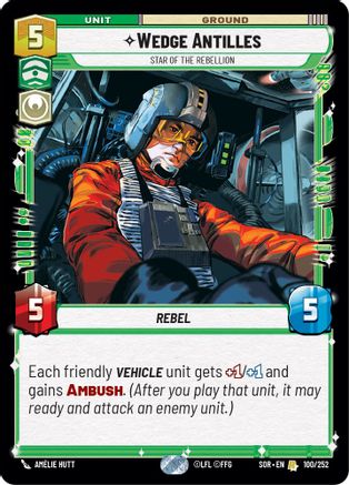 Wedge Antilles - Star of the Rebellion (100/252) [Spark of Rebellion] - Fantasy Flight Games - Card Brawlers | Quebec | Canada |
