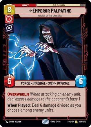 Emperor Palpatine - Master of the Dark Side (135/252) [Spark of Rebellion] - Fantasy Flight Games - Card Brawlers | Quebec | Canada |