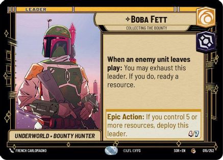 Boba Fett - Collecting the Bounty (015/252) [Spark of Rebellion] - Fantasy Flight Games - Card Brawlers | Quebec | Canada |