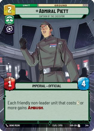 Admiral Piett - Captain of the Executor (Hyperspace) (344) [Spark of Rebellion] - Fantasy Flight Games - Card Brawlers | Quebec | Canada |