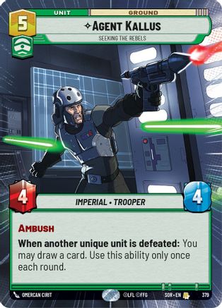 Agent Kallus - Seeking the Rebels (Hyperspace) (379) [Spark of Rebellion] - Fantasy Flight Games - Card Brawlers | Quebec | Canada |