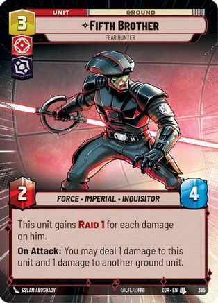 Fifth Brother - Fear Hunter (Hyperspace) (395) [Spark of Rebellion] - Fantasy Flight Games - Card Brawlers | Quebec | Canada |
