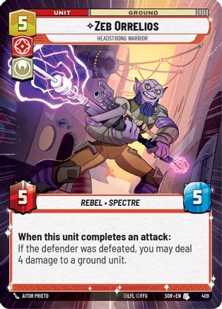 Zeb Orrelios - Headstrong Warrior (Hyperspace) (409) [Spark of Rebellion] - Fantasy Flight Games - Card Brawlers | Quebec | Canada |