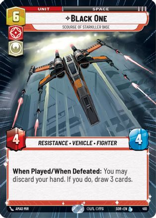 Black One - Scourge of Starkiller Base (Hyperspace) (410) [Spark of Rebellion] - Fantasy Flight Games - Card Brawlers | Quebec | Canada |