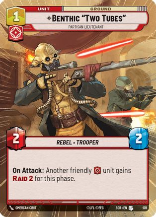 Benthic "Two Tubes" - Partisan Lieutenant (Hyperspace) (419) [Spark of Rebellion] - Fantasy Flight Games - Card Brawlers | Quebec | Canada |