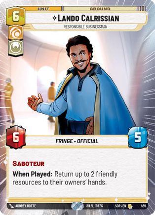 Lando Calrissian - Responsible Businessman (Hyperspace) (459) [Spark of Rebellion] - Fantasy Flight Games - Card Brawlers | Quebec | Canada |