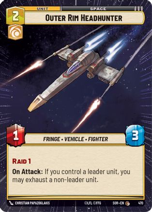 Outer Rim Headhunter (Hyperspace) (470) [Spark of Rebellion] - Fantasy Flight Games - Card Brawlers | Quebec | Canada |