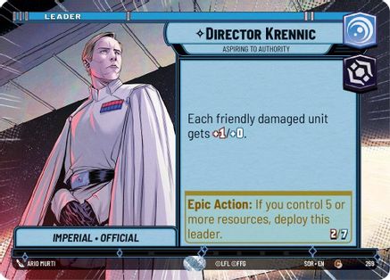 Director Krennic - Aspiring to Authority (Hyperspace) (269) [Spark of Rebellion] - Fantasy Flight Games - Card Brawlers | Quebec | Canada |