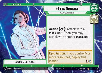 Leia Organa - Alliance General (Hyperspace) (276) [Spark of Rebellion] - Fantasy Flight Games - Card Brawlers | Quebec | Canada |