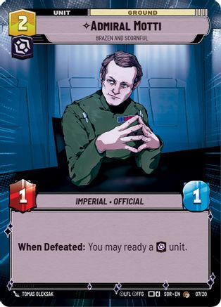 Admiral Motti - Brazen and Scornful (Hyperspace) (7/20) [Spark of Rebellion: Weekly Play] - Fantasy Flight Games - Card Brawlers | Quebec | Canada |