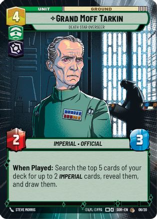 Grand Moff Tarkin - Death Star Overseer (Hyperspace) (6/20) [Spark of Rebellion: Weekly Play] - Fantasy Flight Games - Card Brawlers | Quebec | Canada |