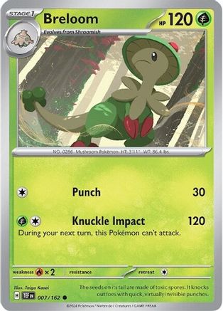 Breloom (007/162) [Scarlet & Violet: Temporal Forces] - Pokémon - Card Brawlers | Quebec | Canada |
