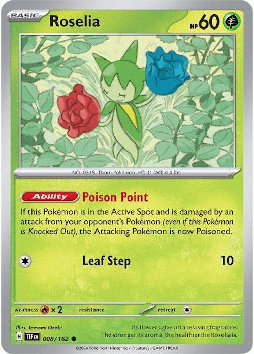 Roselia (008/162) [Scarlet & Violet: Temporal Forces] - Pokémon - Card Brawlers | Quebec | Canada |