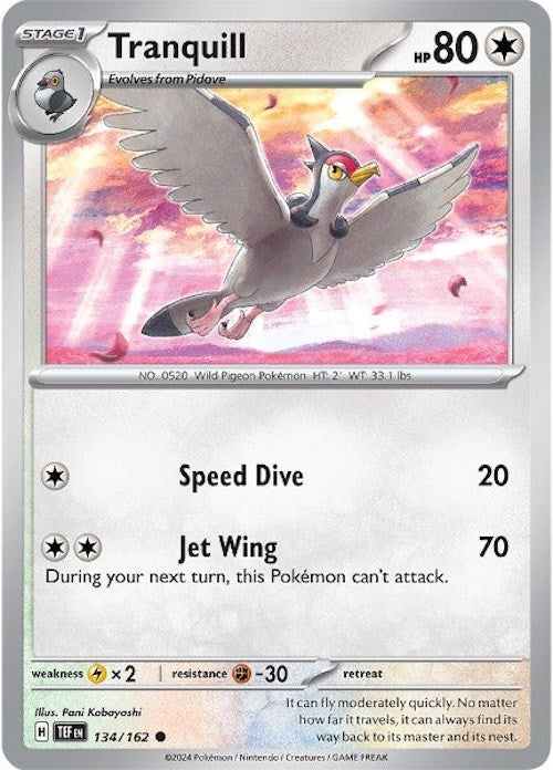 Tranquill (134/162) [Scarlet & Violet: Temporal Forces] - Pokémon - Card Brawlers | Quebec | Canada |