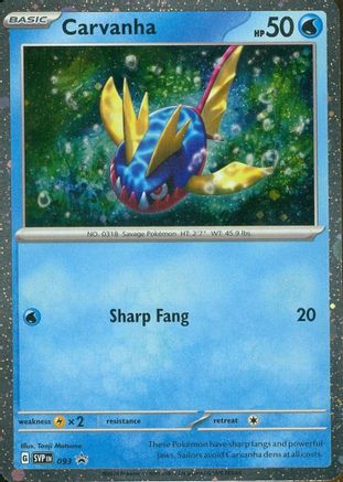Carvanha (093) (Cosmos Foil) [Scarlet & Violet: Black Star Promos] - Pokémon - Card Brawlers | Quebec | Canada |
