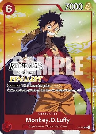 Monkey.D.Luffy (001) (Online Regional 2024 Vol. 2) [Finalist] (P-001) - One Piece Promotion Cards Foil
