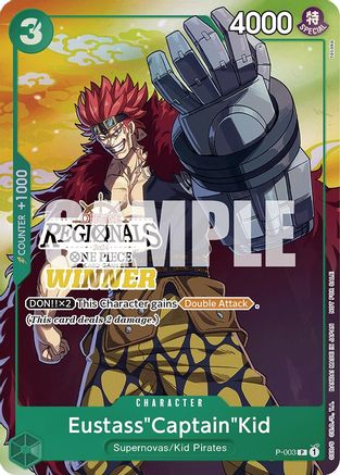 Eustass"Captain"Kid (Offline Regional 2024 Vol. 2) [Winner] (P-003) - One Piece Promotion Cards Foil