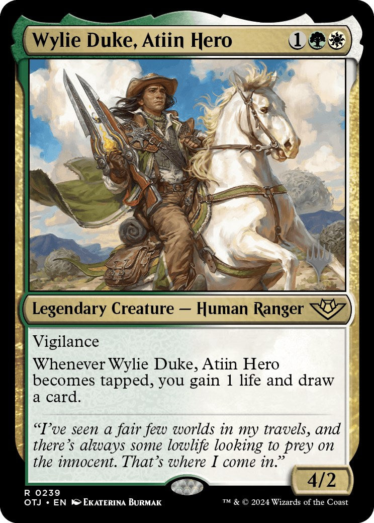 Wylie Duke, Atiin Hero (Promo Pack) [Outlaws of Thunder Junction Promos] - Magic: The Gathering - Card Brawlers | Quebec | Canada |