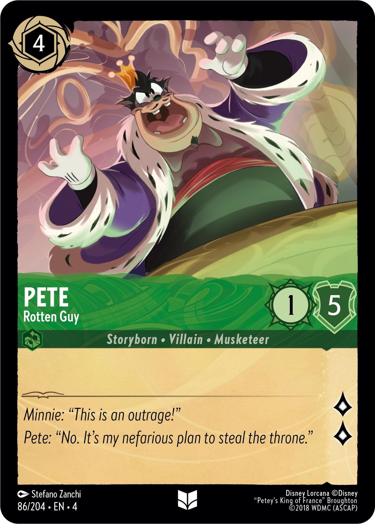 Pete - Rotten Guy (86/204) [Ursula's Return] - Disney - Card Brawlers | Quebec | Canada |