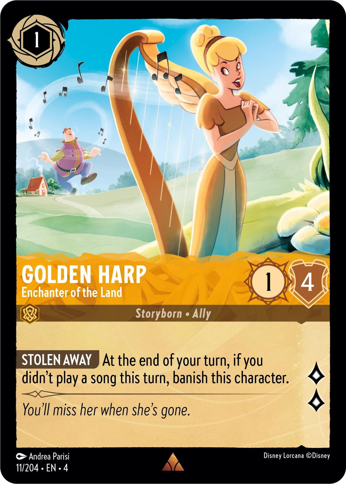 Golden Harp - Enchanter of the Land (11/204) [Ursula's Return] - Disney - Card Brawlers | Quebec | Canada |
