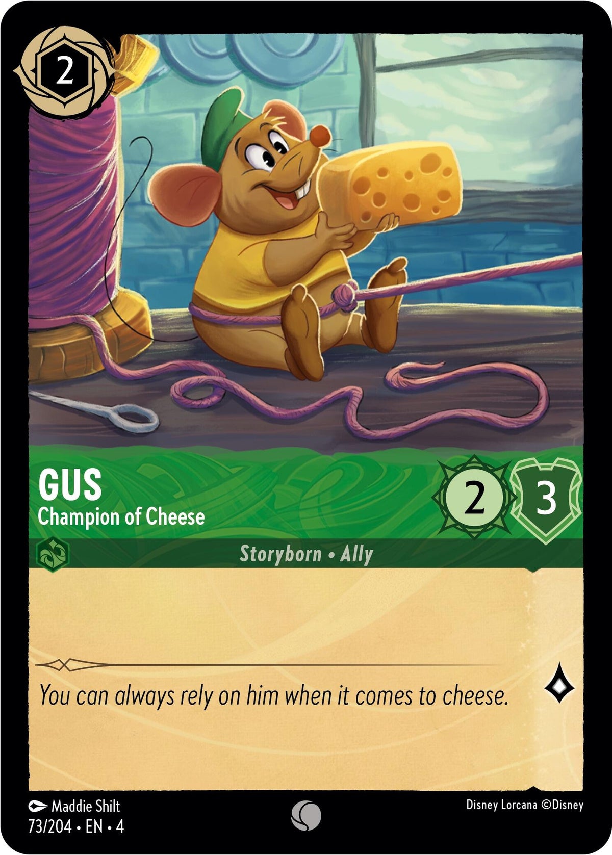 Gus - Champion of Cheese (73/204) [Ursula's Return] - Disney - Card Brawlers | Quebec | Canada |
