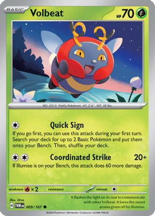 Volbeat (009/167) [Scarlet & Violet: Twilight Masquerade] - Pokémon - Card Brawlers | Quebec | Canada |