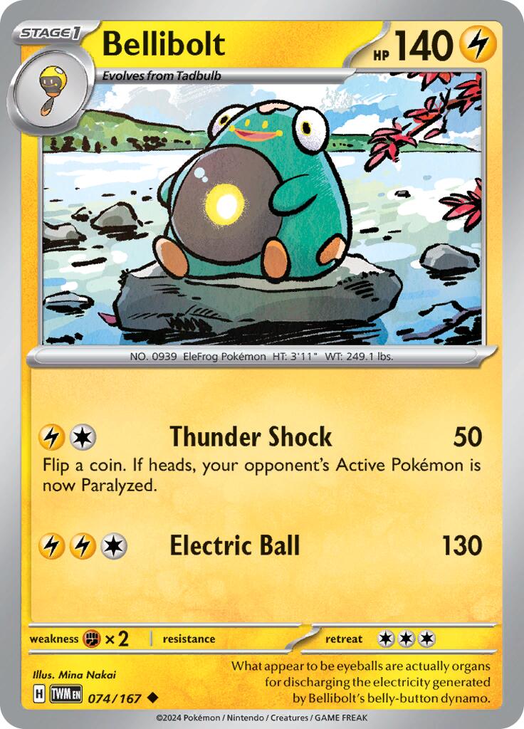 Bellibolt (074/167) [Scarlet & Violet: Twilight Masquerade] - Pokémon - Card Brawlers | Quebec | Canada |