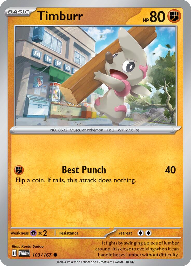 Timburr (103/167) [Scarlet & Violet: Twilight Masquerade] - Pokémon - Card Brawlers | Quebec | Canada |