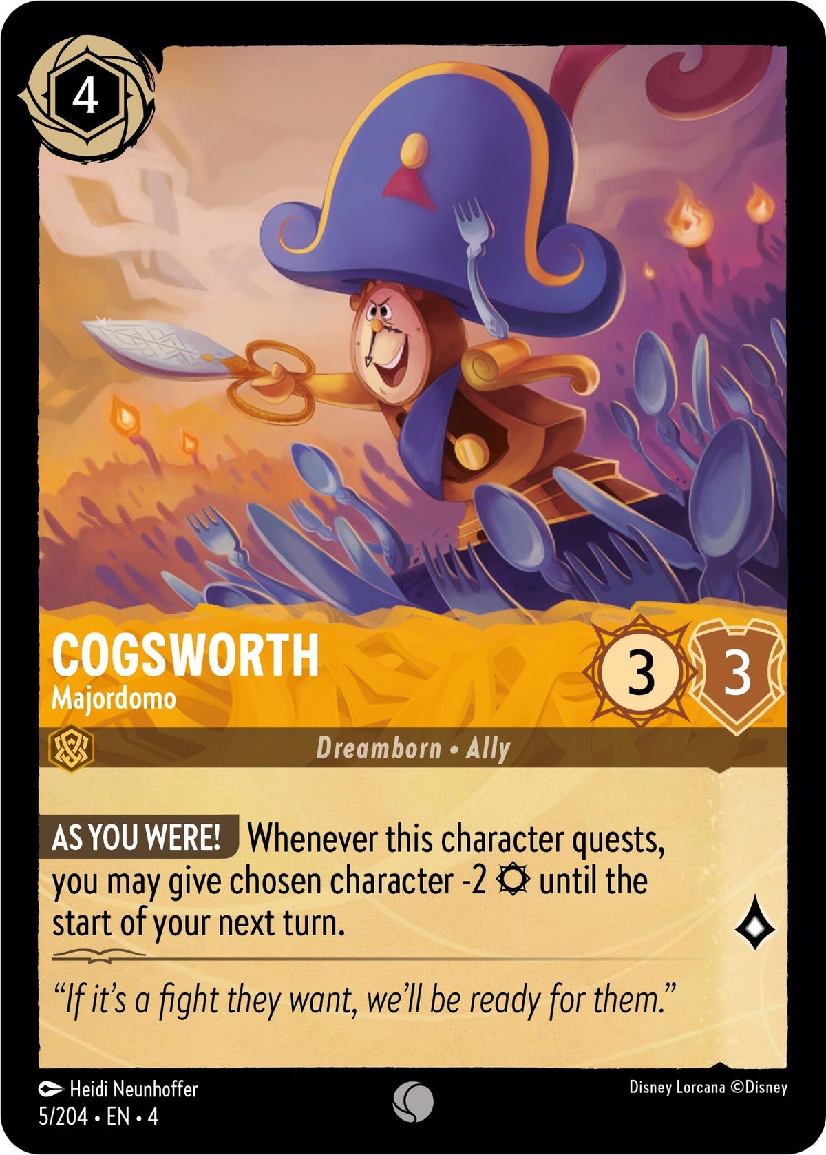 Cogsworth - Majordomo (5/204) [Ursula's Return] - Disney - Card Brawlers | Quebec | Canada |