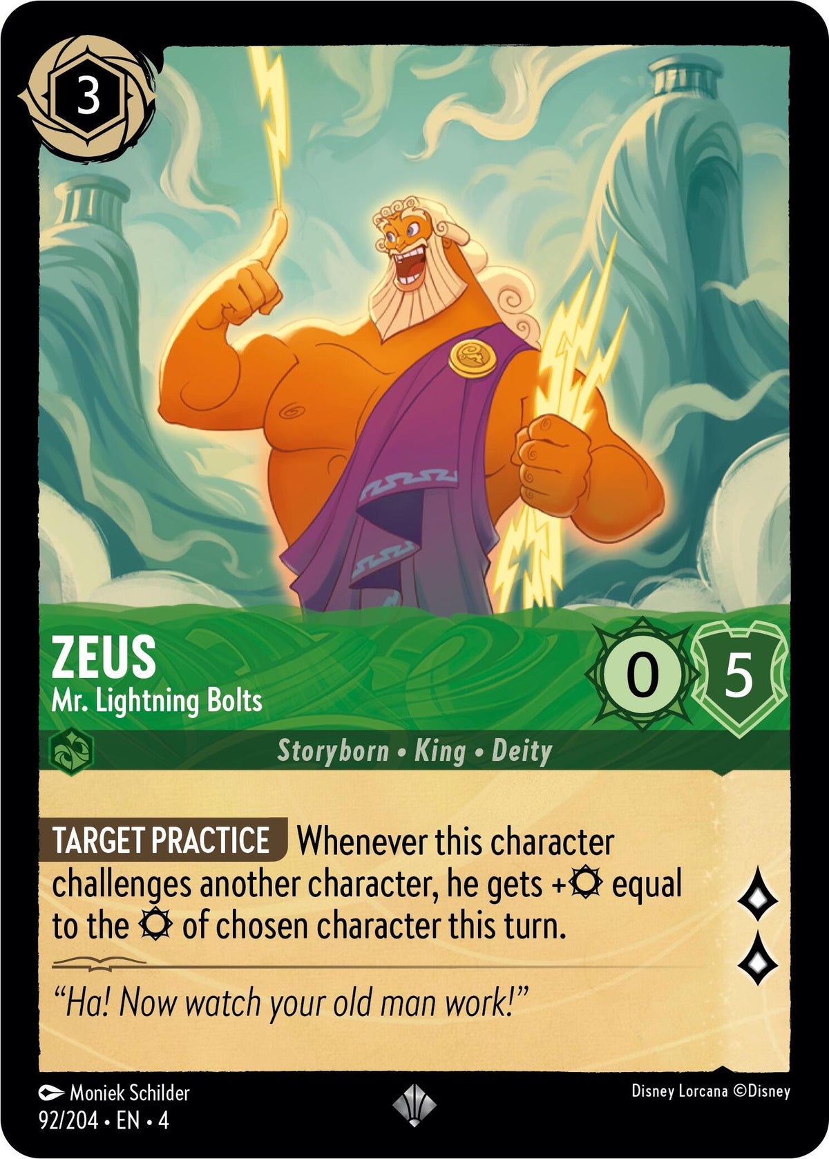 Zeus - Mr. Lightning Bolts (92/204) [Ursula's Return] - Disney - Card Brawlers | Quebec | Canada |