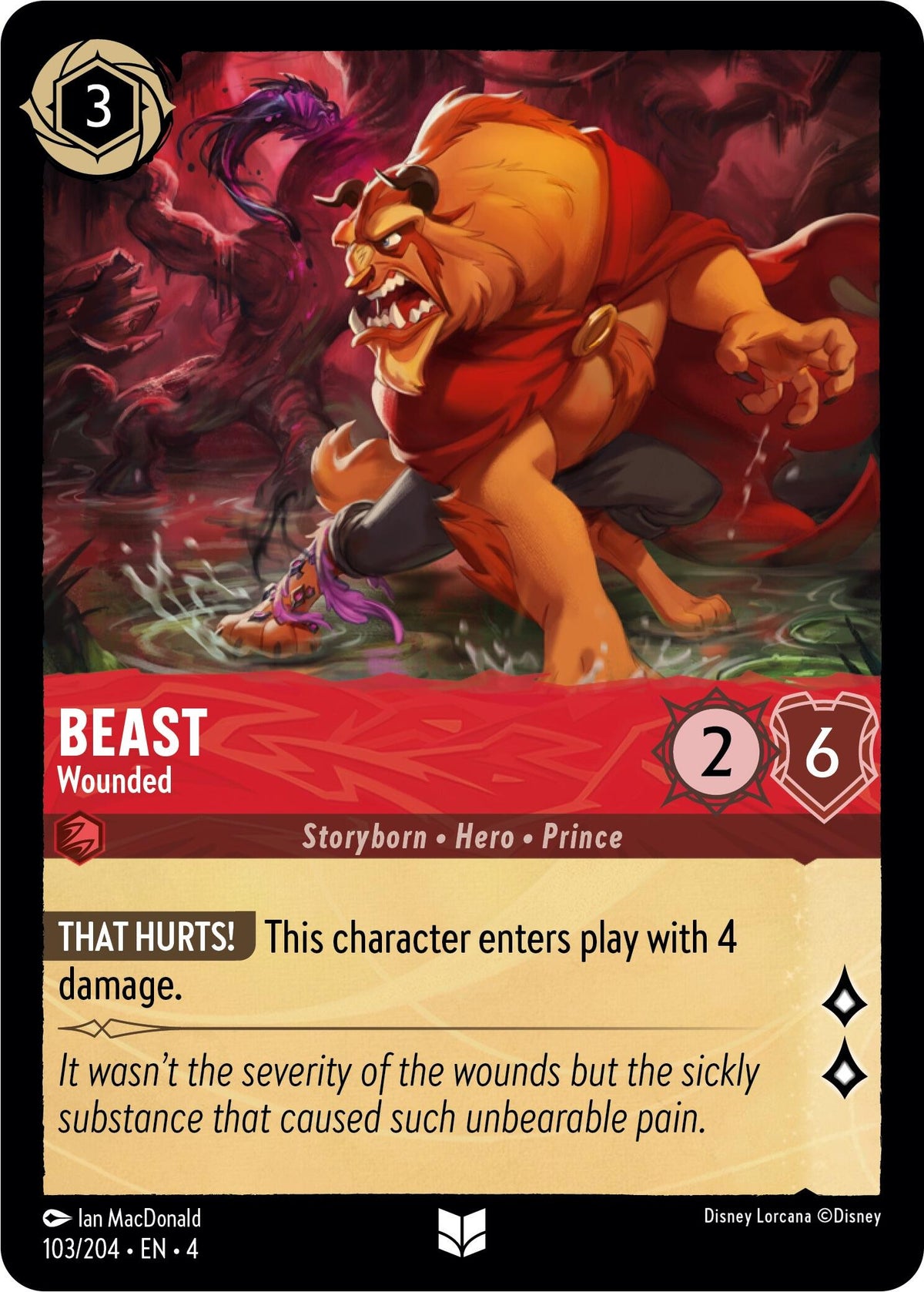 Beast - Wounded (103/204) [Ursula's Return] - Disney - Card Brawlers | Quebec | Canada |
