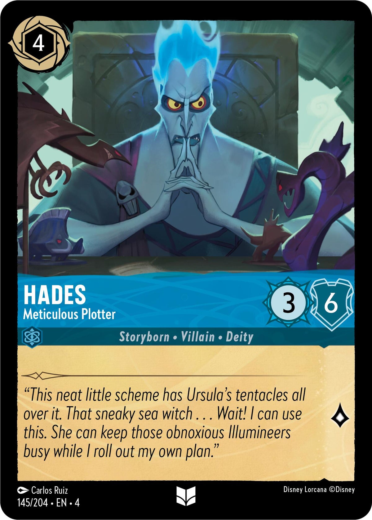 Hades - Meticulous Plotter (145/204) [Ursula's Return] - Disney - Card Brawlers | Quebec | Canada |