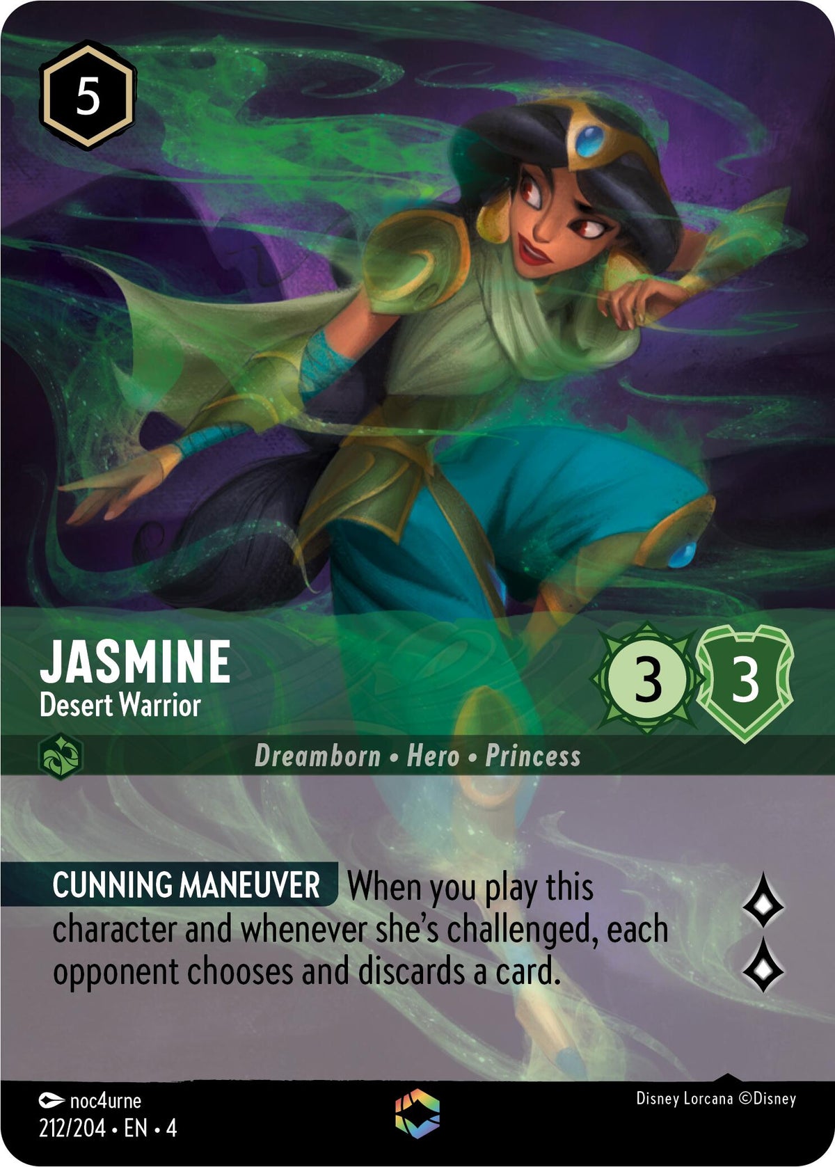 Jasmine - Desert Warrior (Enchanted) (212/204) [Ursula's Return] - Disney - Card Brawlers | Quebec | Canada |