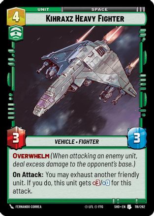 Kihraxz Heavy Fighter (118/262) (118/262) [Shadows of the Galaxy] - Fantasy Flight Games - Card Brawlers | Quebec | Canada |
