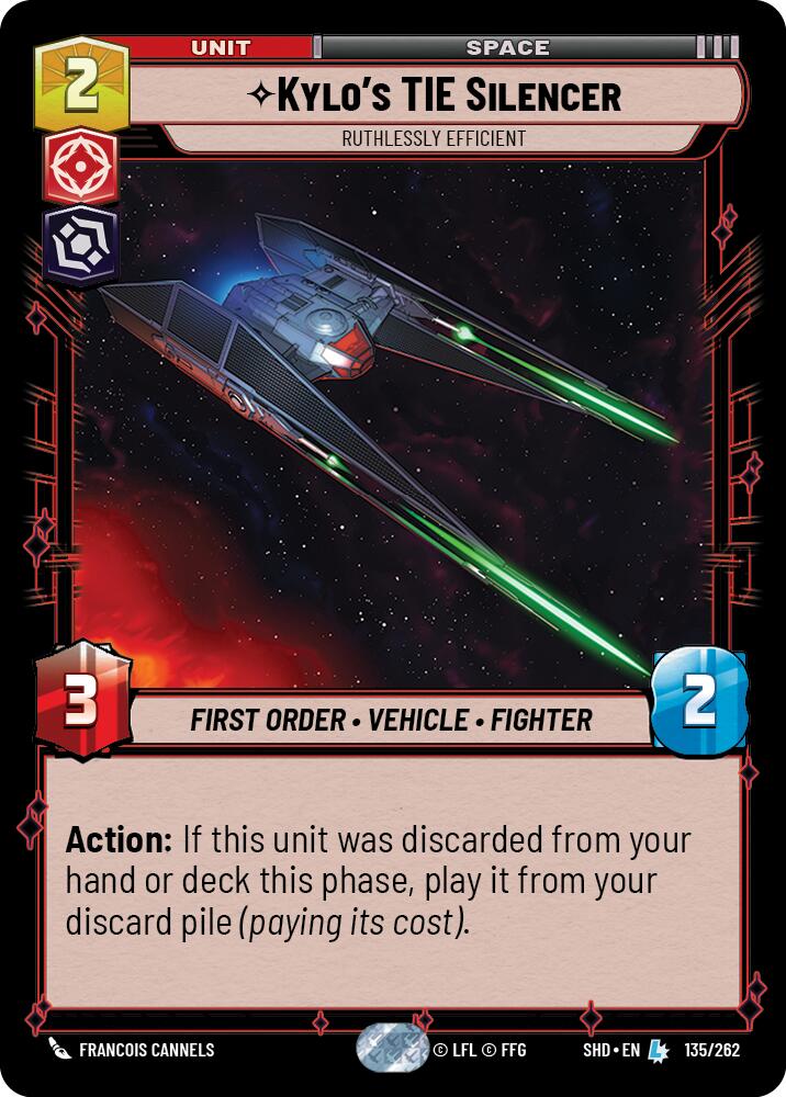 Kylo's TIE Silencer - Ruthlessly Efficient (135/262) (135/262) [Shadows of the Galaxy] - Fantasy Flight Games - Card Brawlers | Quebec | Canada |