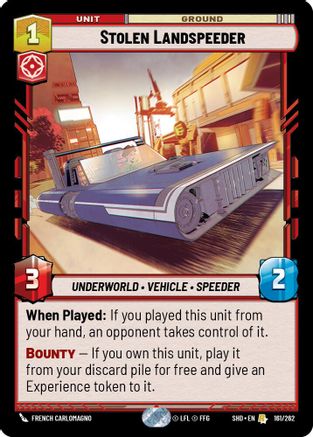 Stolen Landspeeder (161/262) (161/262) [Shadows of the Galaxy] - Fantasy Flight Games - Card Brawlers | Quebec | Canada |