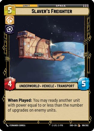 Slaver's Freighter (189/262) (189/262) [Shadows of the Galaxy] - Fantasy Flight Games - Card Brawlers | Quebec | Canada |