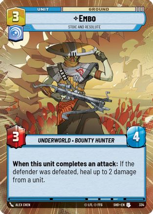 Embo - Stoic and Resolute (334) (Hyperspace) (334) [Shadows of the Galaxy] - Fantasy Flight Games - Card Brawlers | Quebec | Canada |