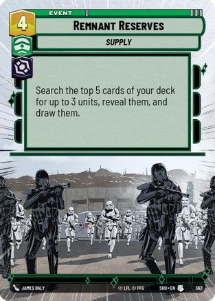 Remnant Reserves (362) (Hyperspace) (362) [Shadows of the Galaxy] - Fantasy Flight Games - Card Brawlers | Quebec | Canada |