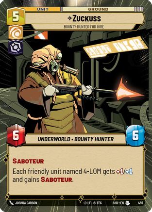 Zuckuss - Bounty Hunter for Hire (459) (Hyperspace) (459) [Shadows of the Galaxy] - Fantasy Flight Games - Card Brawlers | Quebec | Canada |