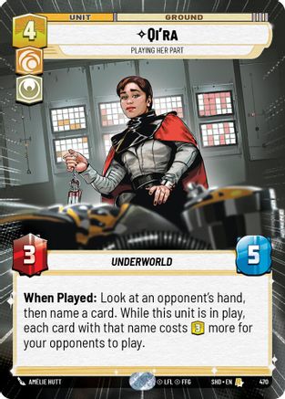 Qi'ra - Playing Her Part (470) (Hyperspace) (470) [Shadows of the Galaxy] - Fantasy Flight Games - Card Brawlers | Quebec | Canada |