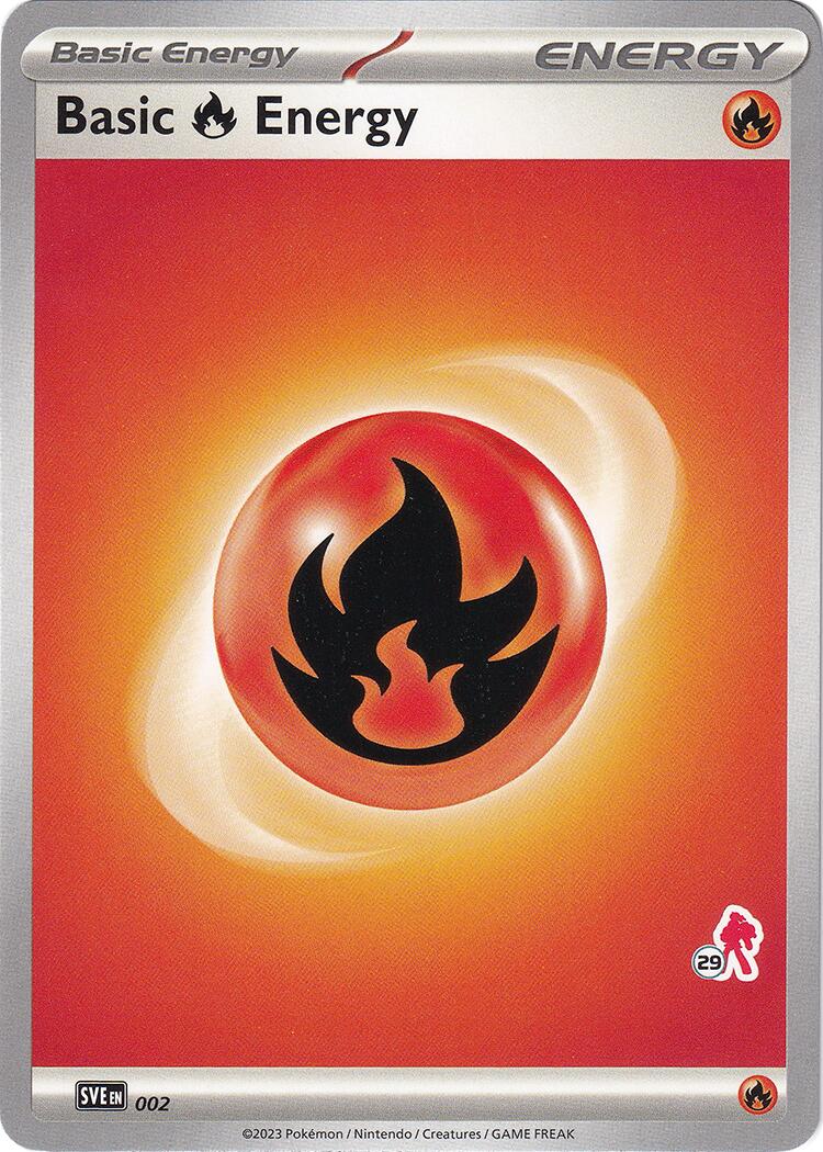Basic Fire Energy (002) (Armarouge Stamp #29) [Battle Academy 2024] - Pokémon - Card Brawlers | Quebec | Canada |