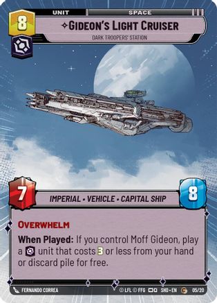 Gideon's Light Cruiser - Dark Troopers' Station (05/20) (Hyperspace) (05/20) [Shadows of the Galaxy: Weekly Play] - Fantasy Flight Games - Card Brawlers | Quebec | Canada |