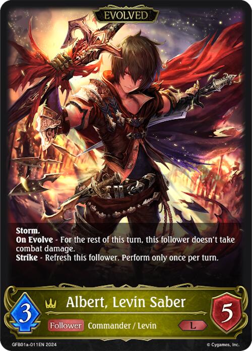 Albert, Levin Saber (Evolved) (GFB01a-011EN) [Gloryfinder Bundle 01: Guide to Glory] - Bushiroad - Card Brawlers | Quebec | Canada |