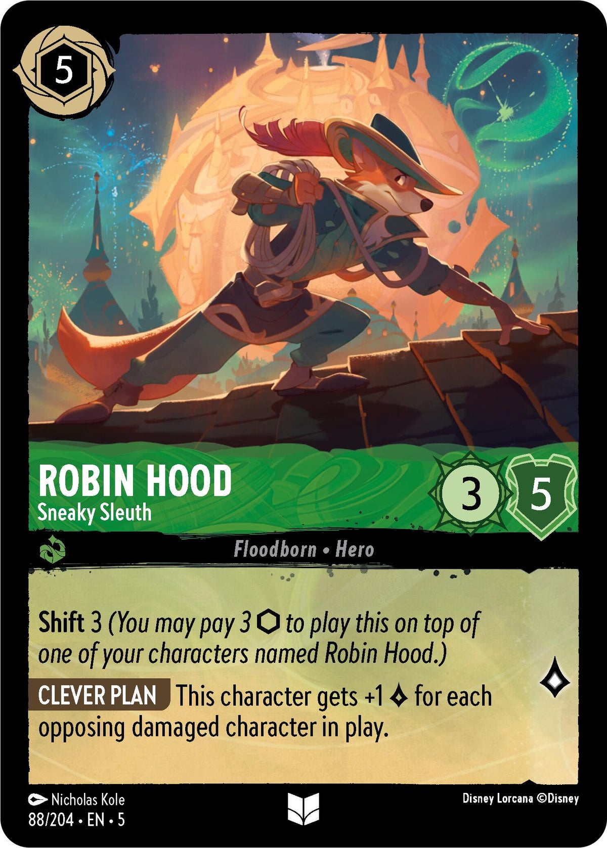Robin Hood - Sneaky Sleuth (88/204) [Shimmering Skies] - Disney - Card Brawlers | Quebec | Canada |