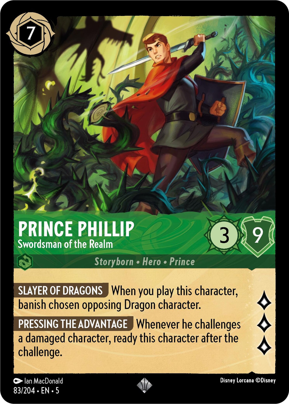 Prince Phillip - Swordsman of the Realm (83/204) [Shimmering Skies] - Disney - Card Brawlers | Quebec | Canada |