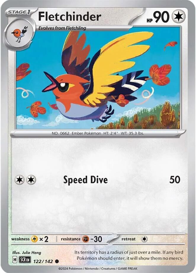 Fletchinder (122/142) [Scarlet & Violet: Stellar Crown] - Pokémon - Card Brawlers | Quebec | Canada |